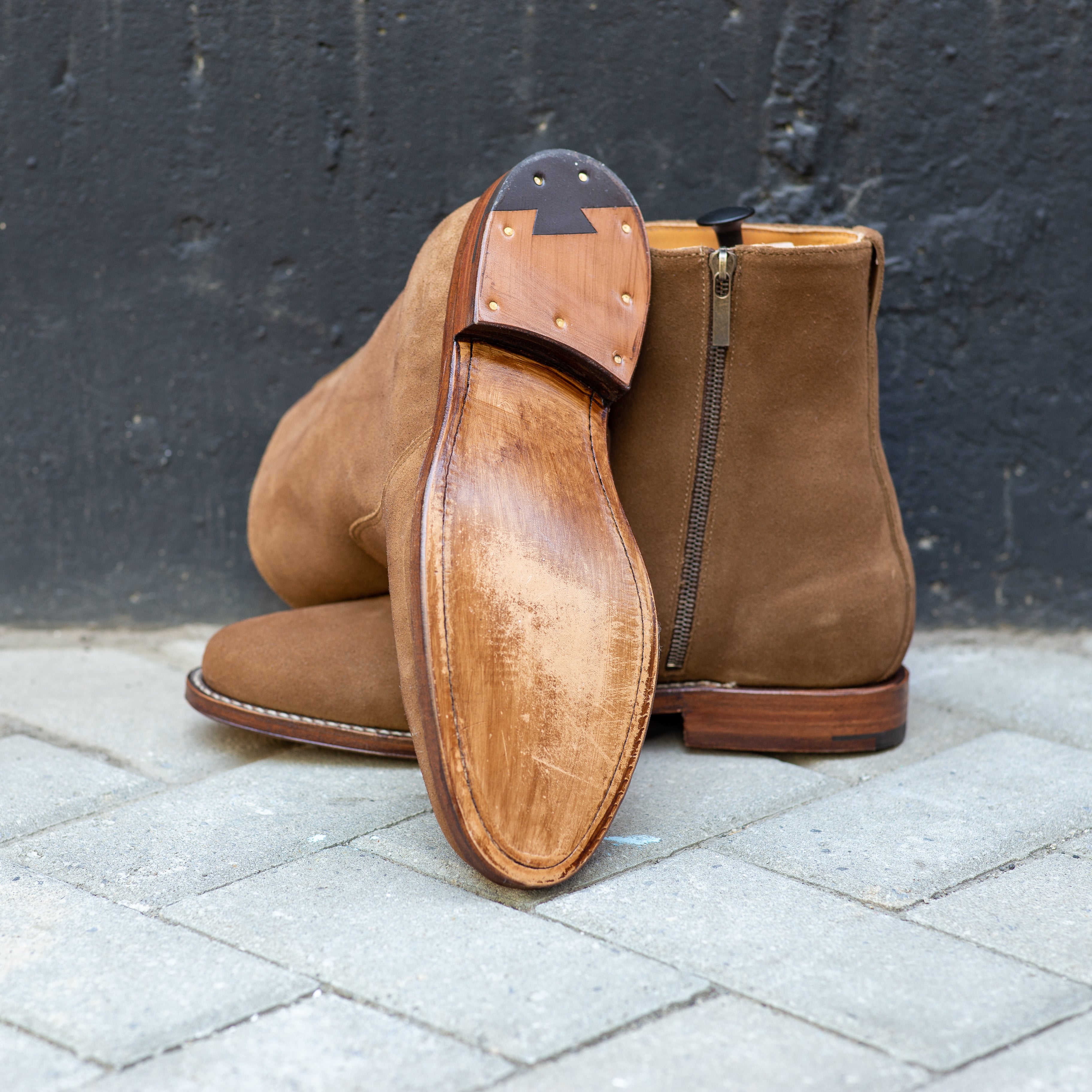 Viberg Snuff Suede Side Zip – Patina Turner's Boots