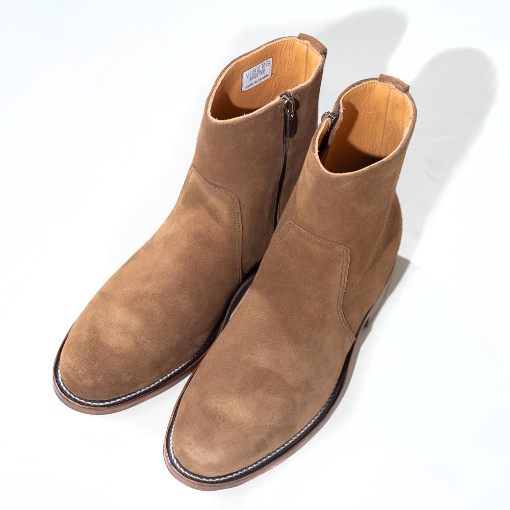 Mens suede side hot sale zip boots